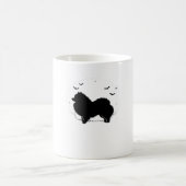Mug Chien de Poméranie - Halloween Lune Silhouette Cla (Centre)