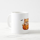 Mug Chien de Poméranie Happy Halloween citrouille Clas (Devant gauche)