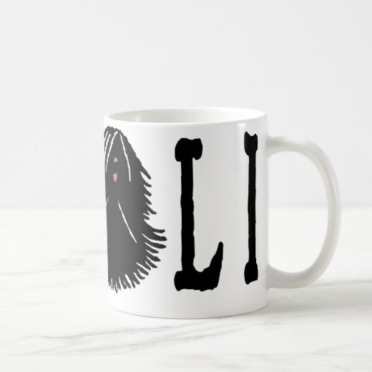 Mug Chien de Puli avec le texte de Puli (Droite)