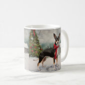 Mug Chien de Rat Terrier à Noël de neige (Devant droit)