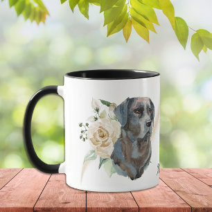 Mug Chien de récupération de White Rose Bouquet Labr