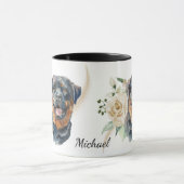 Mug Chien de Roquet de Rose blanche (Centre)