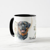 Mug Chien de Roquet de Rose blanche (Devant gauche)