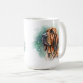 MUG CHIEN DE SANG DE L'HIVER NEIGE FACE (Devant droit)