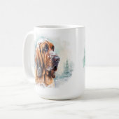 MUG CHIEN DE SANG DE L'HIVER NEIGE FACE (Devant gauche)