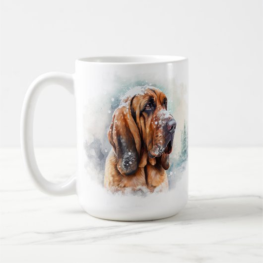 MUG CHIEN DE SANG DE L'HIVER NEIGE FACE (Gauche)
