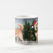 Mug Chien de Shiba Inu à Noël de neige (Centre)
