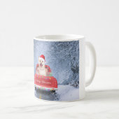 Mug Chien de Shiba Inu en neige assis sur un camion de (Devant droit)