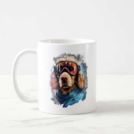 Mug Chien de ski dans des lunettes de ski  3 (Gauche)