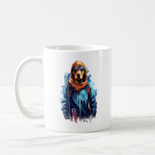 Mug Chien de Ski dans des Lunettes de Ski  5 (Gauche)