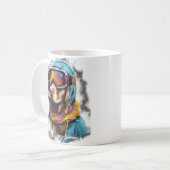 Mug Chien de ski en lunettes de ski  2 (Devant gauche)