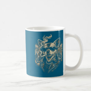 Mug Chien de T-Shirt Drôle Fumant une Cigarette Chihua