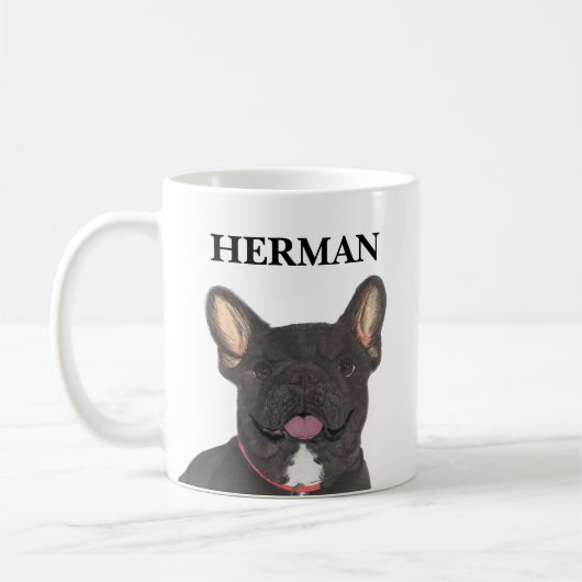 Mug Chien de taule français français brindé noir perso (Gauche)