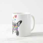 Mug Chien de taureau avec Coeurs Saint-Valentin (Devant droit)