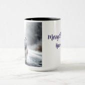 Mug Chien de taureau blanc Joyeux Noël Muet humaine (Centre)
