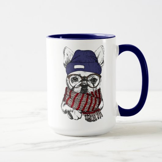 Mug Chien de Taureau de Français de hippie (Droite)