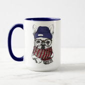 Mug Chien de Taureau de Français de hippie (Gauche)
