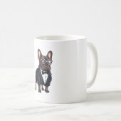 Mug Chien de taureau français à Tuxedo portant des lun (Devant droit)