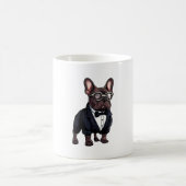 Mug Chien de taureau français à Tuxedo portant des lun (Centre)