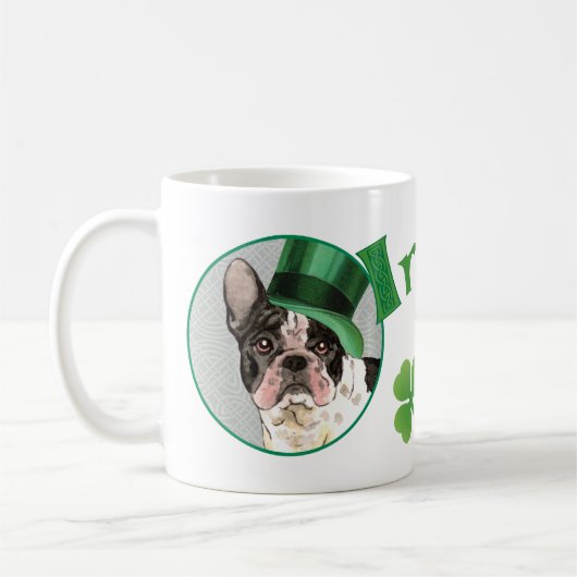 Mug Chien de taureau français de la Saint-Patrick (Gauche)