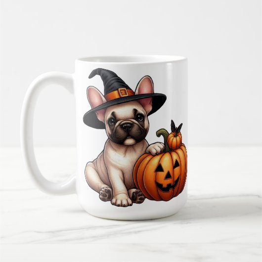 Mug Chien de taureau français en Casquette sorcier ave (Gauche)