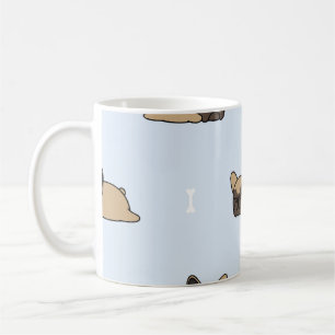 Mug Chien de taureau français, mignon motif endormi.