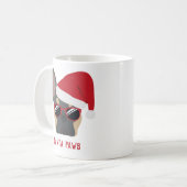 Mug Chien de taureau français père Noël Paks bleu de N (Devant gauche)