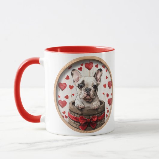 Mug Chien de taureau français Valentines (Gauche)