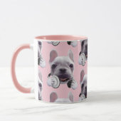 Mug Chien de taureaux français avec casque Illustratio (Gauche)