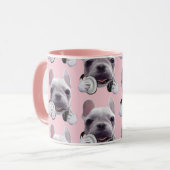 Mug Chien de taureaux français avec casque Illustratio (Devant gauche)