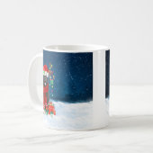 Mug Chien de Terre-Neuve avec cadeaux de Noël (Devant gauche)