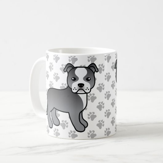 Mug Chien de Terrier Bleu Et Blanc (Devant gauche)