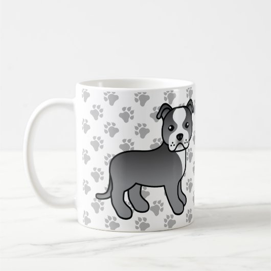 Mug Chien de Terrier Bleu Et Blanc (Gauche)