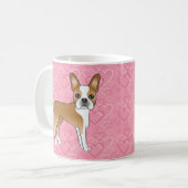 Mug Chien De Terrier De Boston Faun Et Blanc Sur Coeur (Devant gauche)