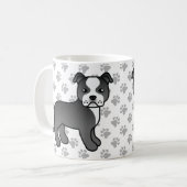 Mug Chien de Terrier Noir Et Blanc Du Staffordshire (Devant gauche)