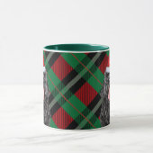 Mug Chien de Terrier Russe Noir Vert Rouge Jour Férié  (Centre)