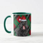 Mug Chien de Terrier Russe Noir Vert Rouge Jour Férié  (Gauche)