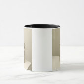 Mug Chien de Terrier utilisant le collier protecteur, (Centre)
