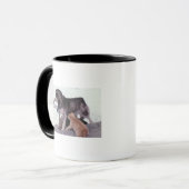 Mug Chien de traîneau avec des ordures des chiots (Devant gauche)
