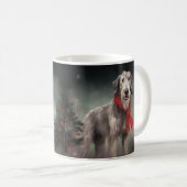 Mug Chien de Wolfhound à Noël de neige (Devant droit)