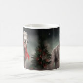 Mug Chien de Wolfhound à Noël de neige (Centre)