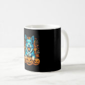 Mug Chien d'Halloween avec citrouilles Jack O Lantern_ (Devant droit)