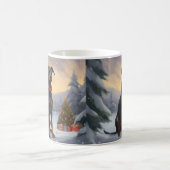 Mug Chien Doberman pendant Noël de neige (Centre)