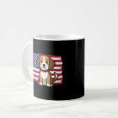 Mug Chien Drapeau Américain Vectoriel Patriotique (Devant gauche)