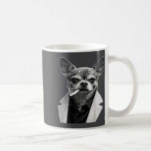 Mug Chien drôle fumant une cigarette Chihuahua Meme Hu