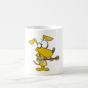 Mug Chien drôle jouant de la musique au banjo