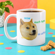 Chien Drôle Mème Shiba Inu Wow Beaucoup de Café