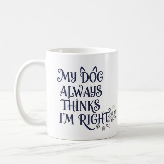 Mug Chien drôle Texte (Gauche)