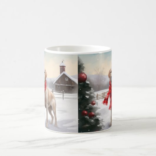 Mug Chien du Labrador à Noël de neige (Centre)