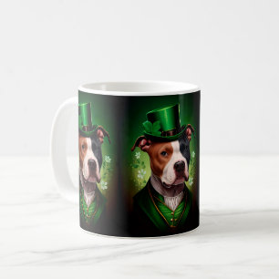 Mug Chien du Staffordshire américain à la St. Patrick'